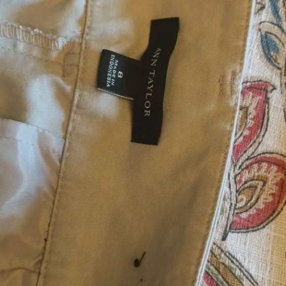 Ann Taylor Khaki Slim Cropped Pants - Picture 4 of 5